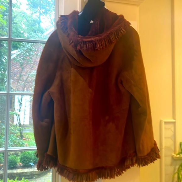 Vintage cognac Shearling jacket jacket Christia - Picture 2 of 7